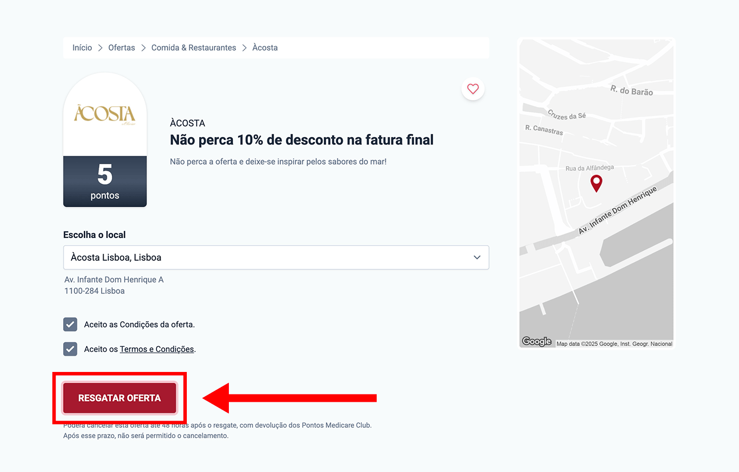 àcosta, passo 1: escolha o local