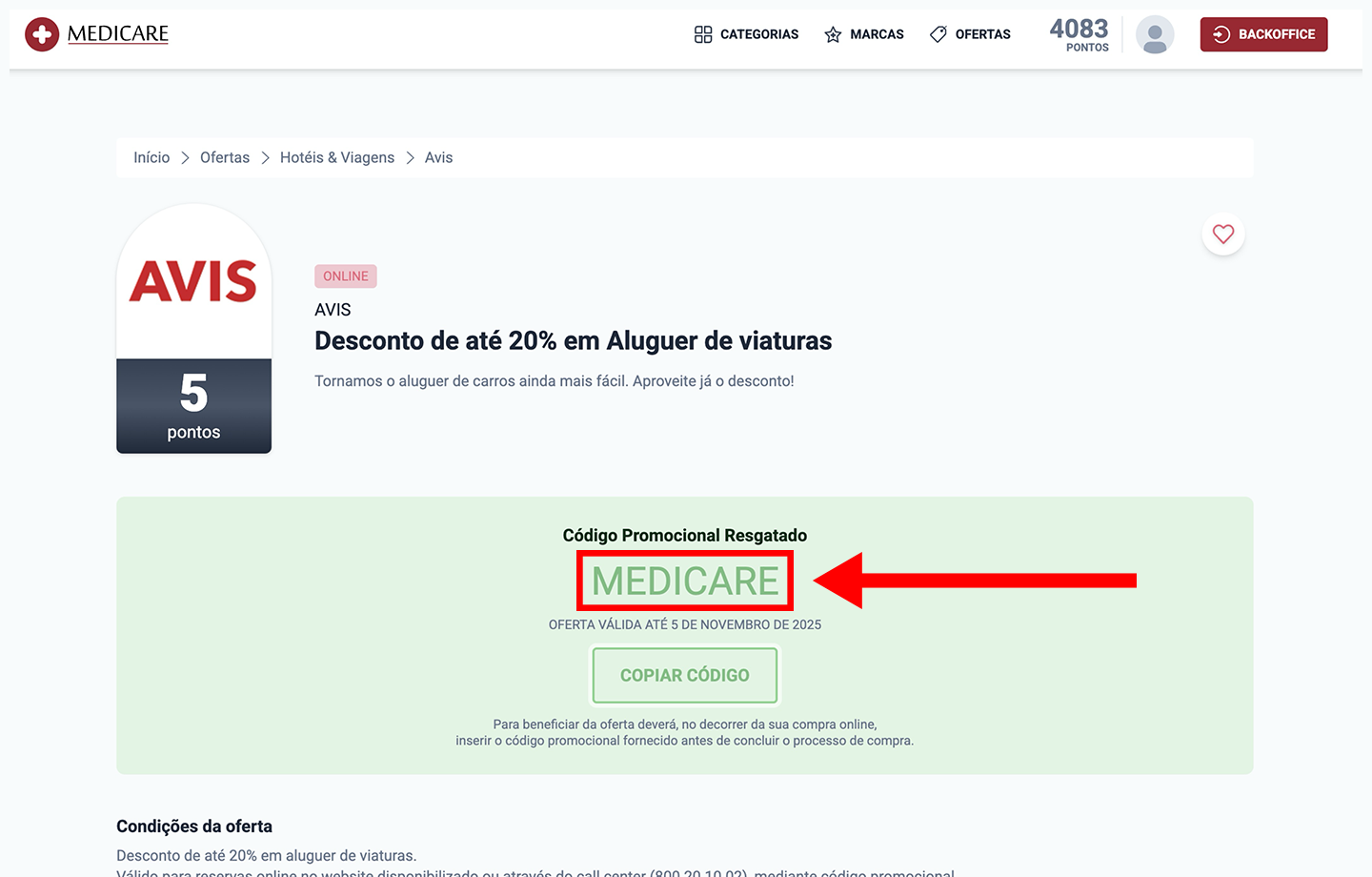 avis, passo 2: copiar código