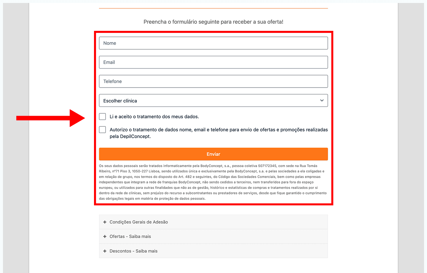 bodyconcept, passo 2: agendamento