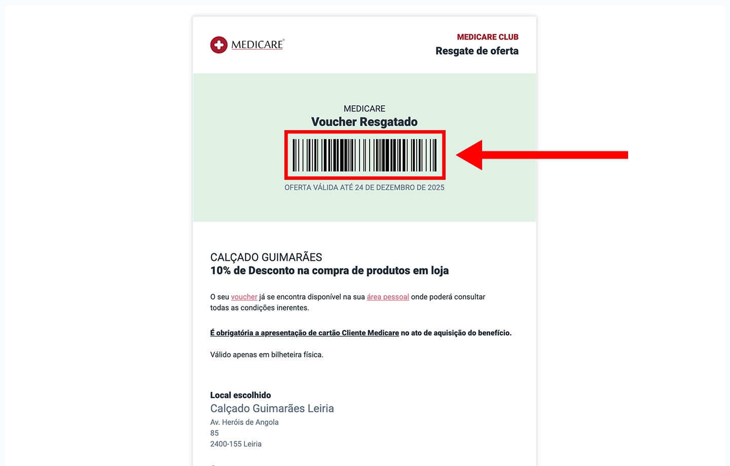 calçado guimarães, passo 3: apresente o código