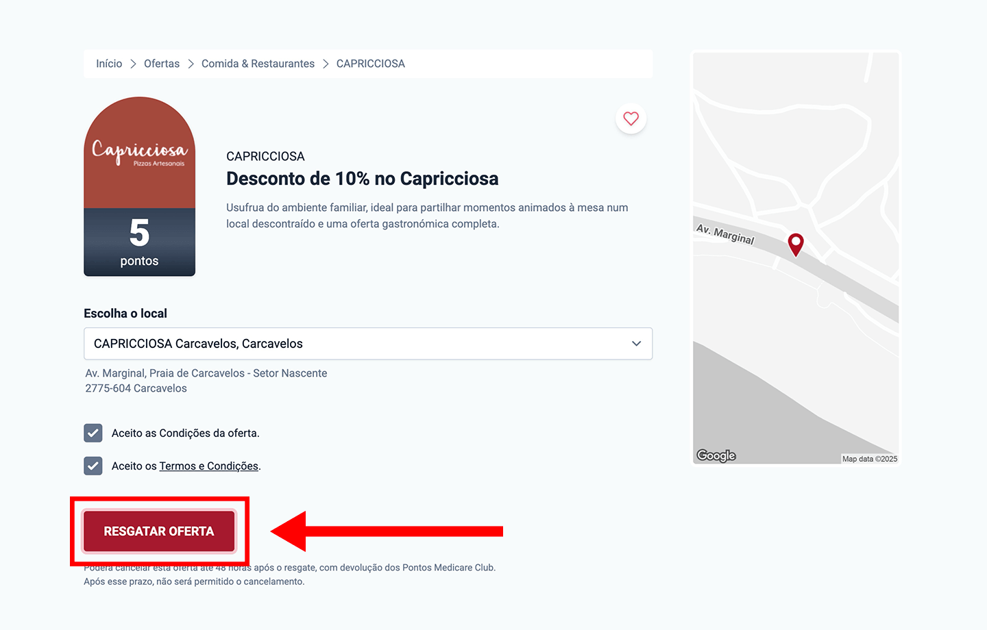 capricciosa, passo 1: escolha o local