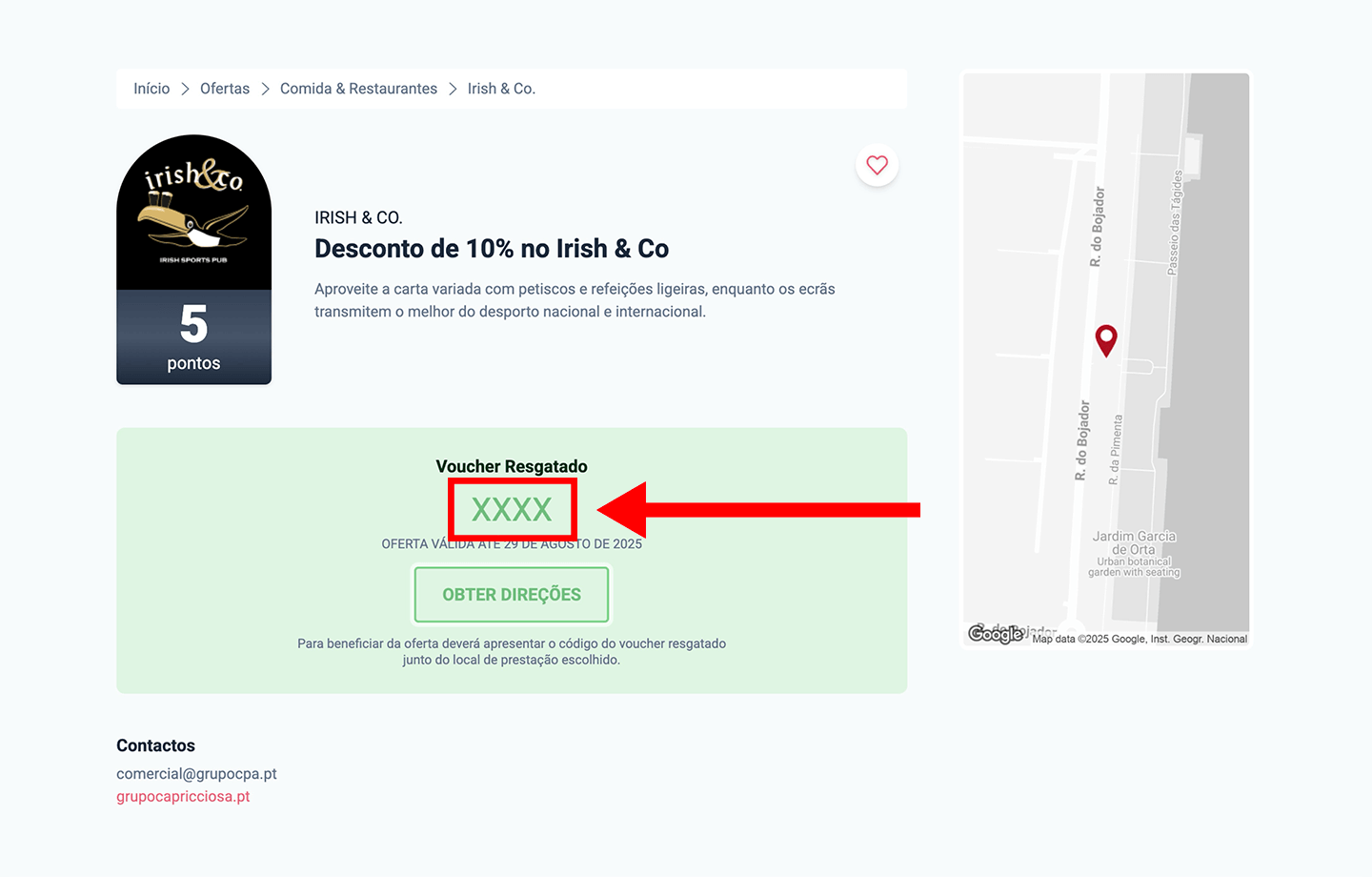 irish & co, passo 2: guarde o codigo