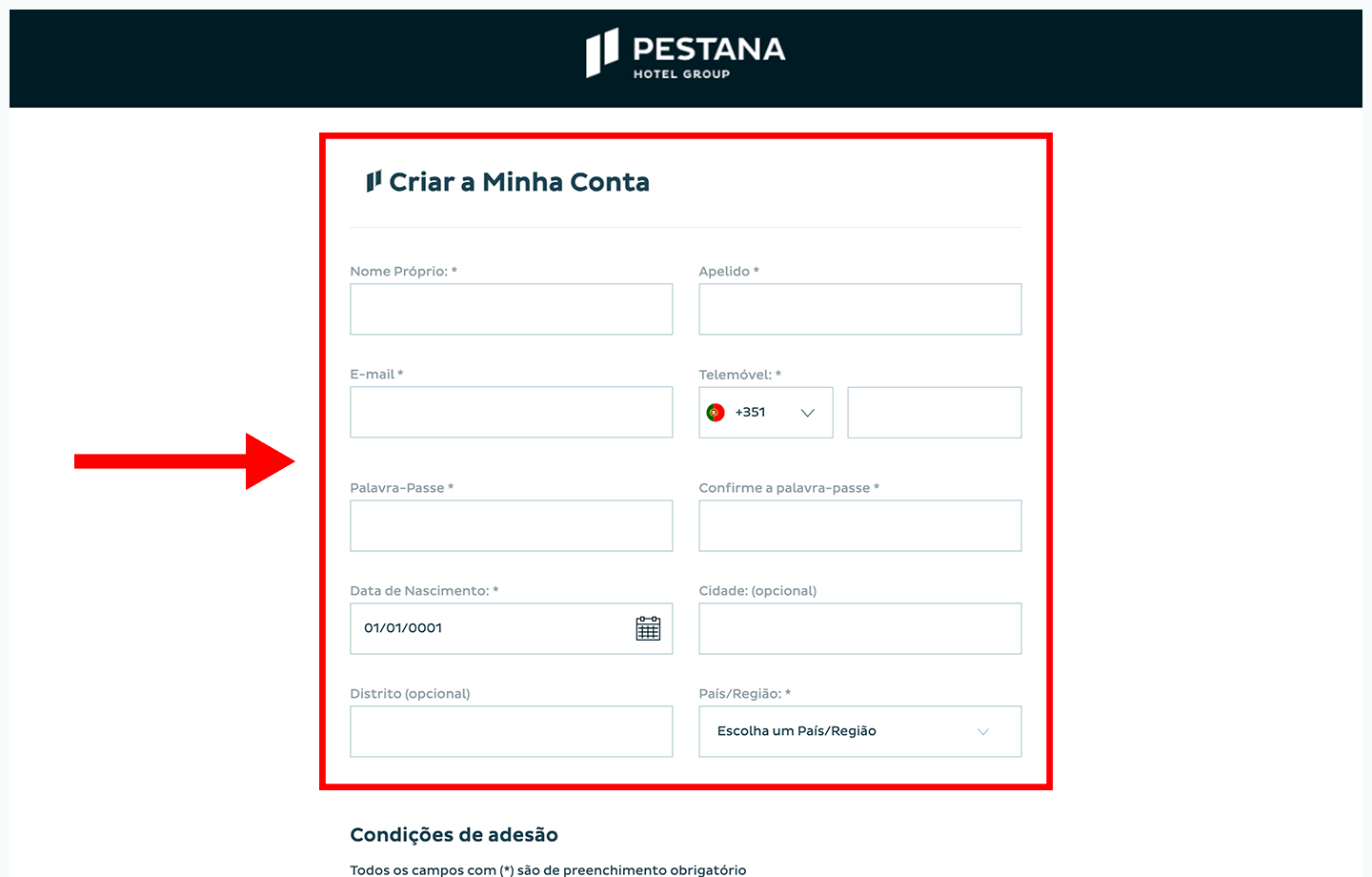 pestana, passo 2: agendamento