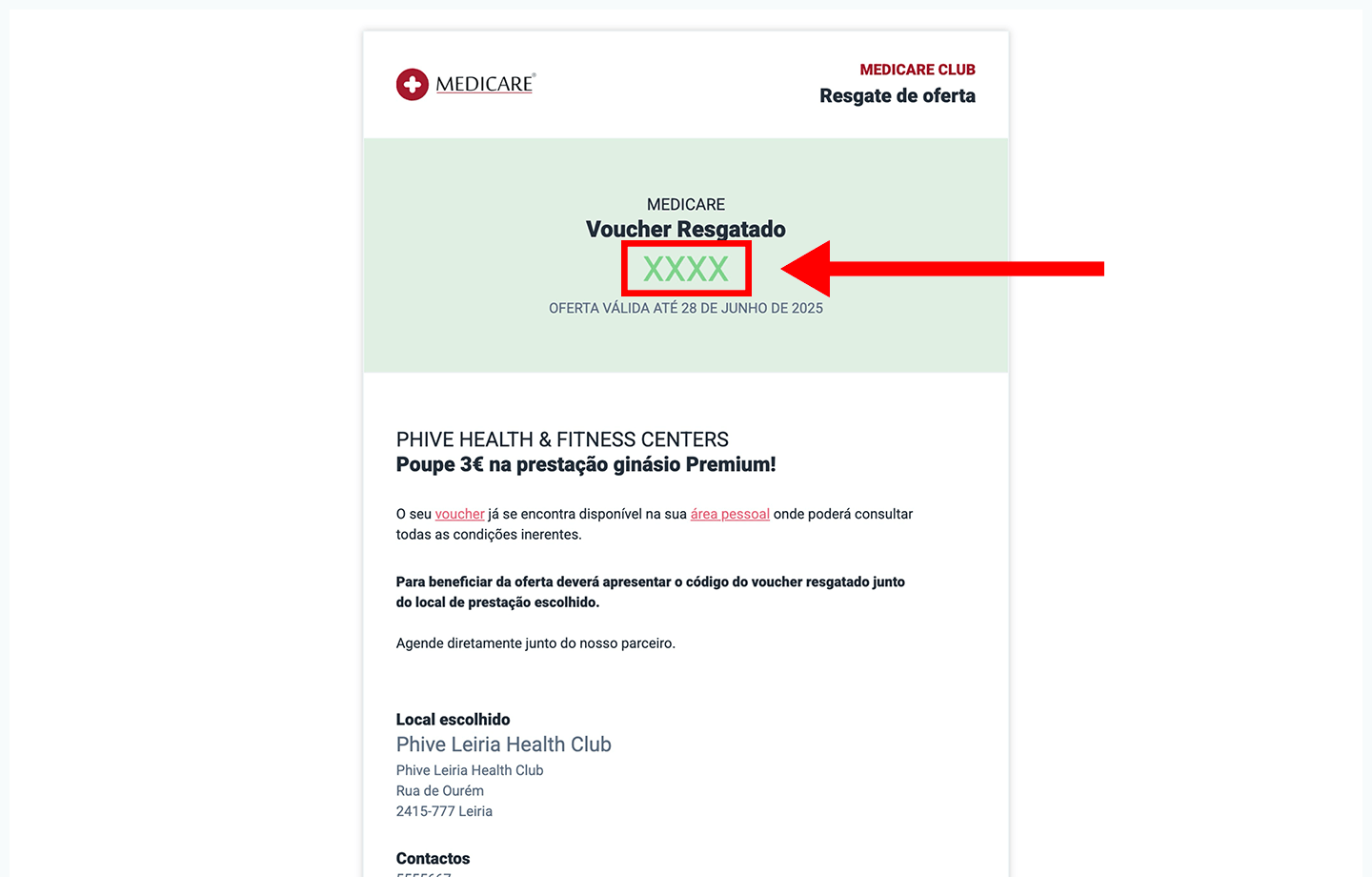 phive, passo 3: insira o código